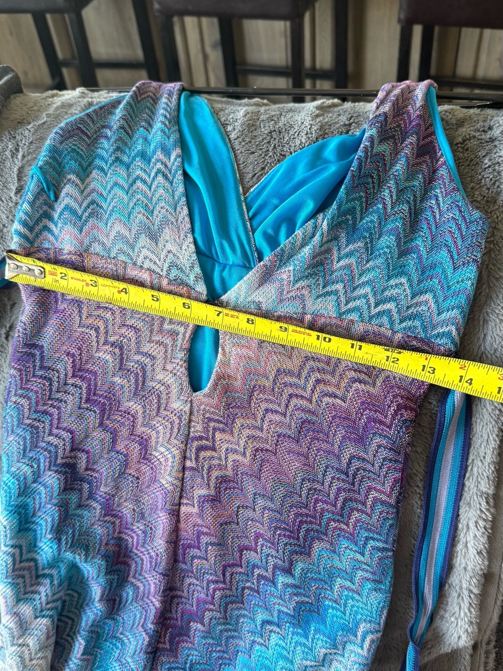 Missoni Multicolor Chevron Knit Dress in Blue and Purple Tones - Picture 6 of 10